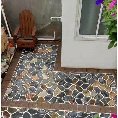 賽思石材天然冰裂紋地鋪青石板廠家批發花園庭院地面材料防滑石板青石 工程批量地面墻面家裝工裝推薦材料冰裂紋碎拼礦山石材