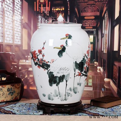 景德鎮高嶺土陶瓷酒壇  手工繪畫陶瓷酒壇 **