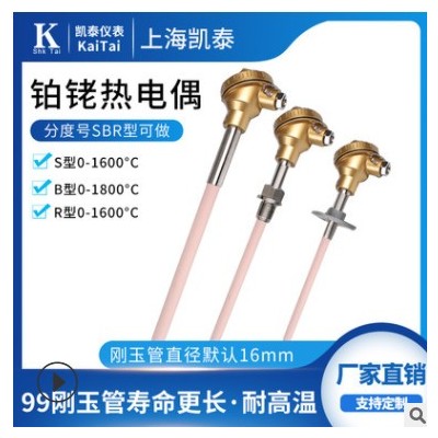 S型B型R型單雙鉑銠熱電偶耐高溫1800剛玉管WRP-130鎧裝溫度傳感器