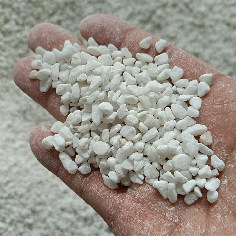 水磨地面用白云石子 5-9mm白色洗米石子價格美麗