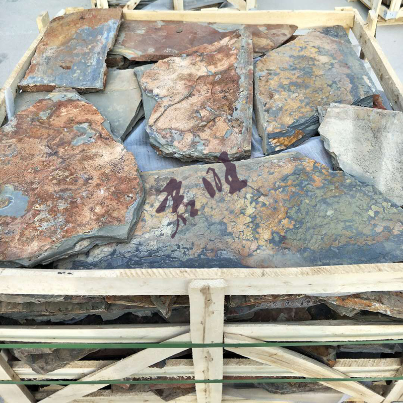 簡(jiǎn)約現(xiàn)代頁巖亂板碎拼亂形板亂石板民房庭院碎拼石文化磚