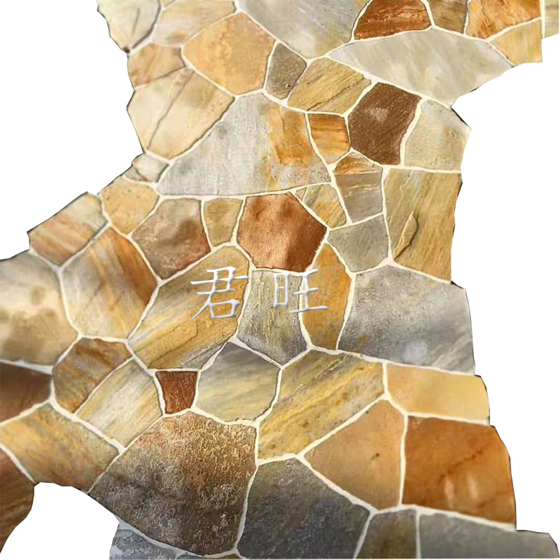 簡(jiǎn)約現(xiàn)代頁巖亂板碎拼亂形板亂石板民房庭院碎拼石文化磚