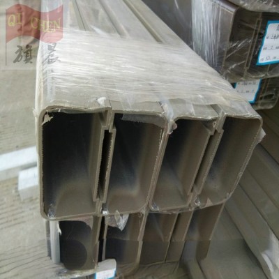 鋁合金樓梯扶手 氧化噴涂鋁扶手 玻璃固定鋁方管 直角鋁方管