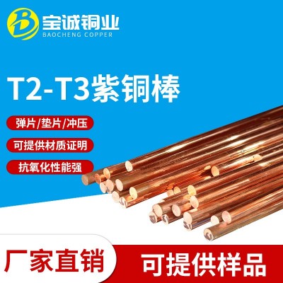 T3 T2紫銅高導電銅棒 圓棒現貨實心紫銅棒電極銅棒高導電 紅銅棒