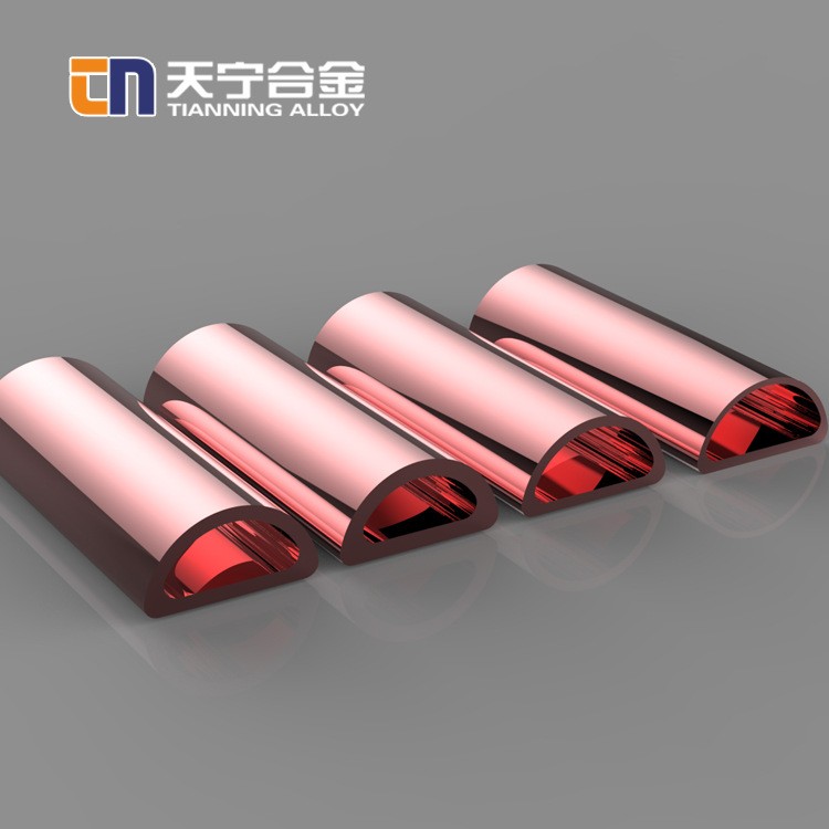 T2 紫銅半圓管純銅D形導熱導電新能源銅管可代加工10mm-175mm零切