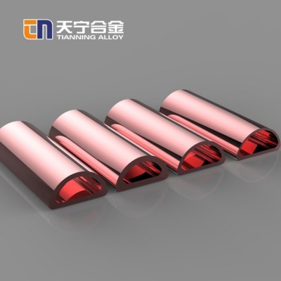 T2 紫銅半圓管純銅D形導熱導電新能源銅管可代加工10mm-175mm零切