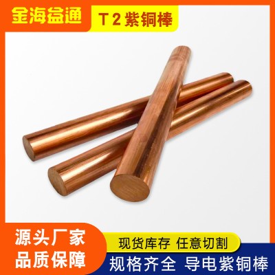 T2紫銅棒 紅銅棒實心純銅圓棒電極銅棒模具放電圓柱廠家直供