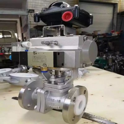 襯氟氣動球閥Q641FS 法蘭氣動球閥